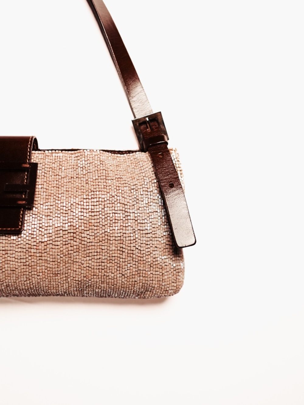 Vintage Fendi Beige Beaded Baguette Bag - Picture 6 of 7